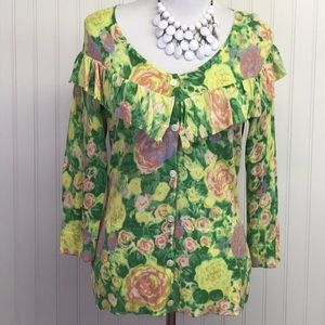 Anthropology Yellow Bird Sweater